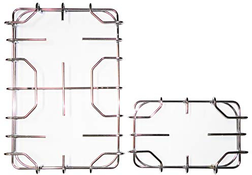 Star Kit 2 griglie in filo cromato colore inox 340 x 225 mm. 140 x 225 mm. per cucina piano cottura 3 fuochi a gas con piastra elettrica - F5515/KIT