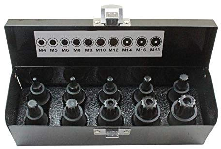 US PRO INDUSTRIAL Tools 3435 Lot de 10 douilles cannelées 1,27 cm