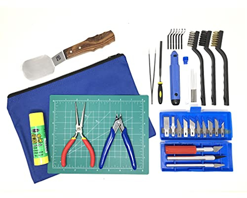 AMX3d Economy 3D Printer Tool Kit - All The 3D Printing Tools & Accessories Needed to Remove, Clean & Finish 3D Prints for Adhesion Print Removal Print Clean-Up and 3D Printer Maintenance