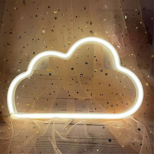 ENUOLI Neon-Wolkenlicht Leuchtreklame Wolke Warmweißes | Neonlichtschild USB-betriebenes Neon-Nachtlicht Neon-Wandleuchte für Kinderzimmer LED-Neon-Schild für Party-Weihnachtsbar