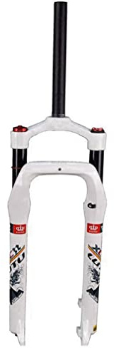 HSQMA 26Zoll Fatbike-Gabel 4.0-Reifen E-Bike Luft Federung Gabel 100mm Federweg 1-1/8 Scheibenbremse Gabel Schnellspanner 9mm Manuelle Verriegelung (Color : 26'' White)
