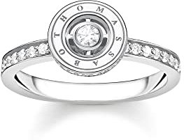 THOMAS SABO Damen Ring Kreis mit weißen Steinen Pavé Silber 925 Sterlingsilber TR2255-051-14