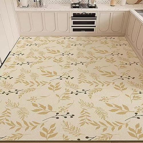 Vor Dem Waschbecken Küchenteppiche, Küchenteppich Waschbar Rutschfest, Teppich küche mit Ölfest und Wasserdicht PVC, Rutschfest Küchenteppich anti Ermüdungsmatte, Küchenläufer (Size:120x180cm,Color:E)