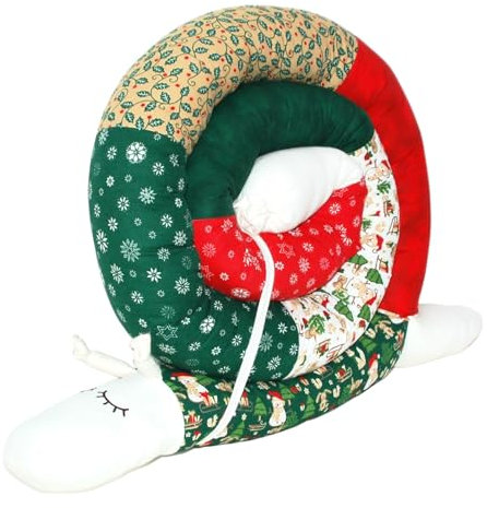 Bettschlange/Bettschnecke XXL (Motiv Schneemann - grün) Länge 250cm ** personalisierbar**Seitenschläferkissen, Stillkissen