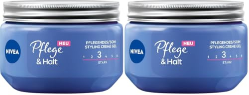 NIVEA 2er Pack Haar-Gel, Styling Creme Gel, Starker Halt, 1 x 150 ml Tiegel, Pflege & Halt, 86878_1