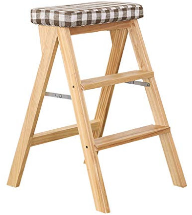 Foldable Wooden Stepladder 3 Step Stool Household Portable Stair Chair Multi-Purpose Step Ladder Max Load 100Kg /42X48X64Cm (7 Colors)/1