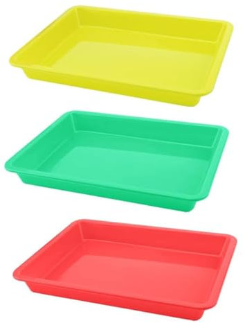 JOYVOX 3 Pcs Play Tray Set - Versatile Plastic Trays for Sensory Play, Crafting, and Learning Activities, Durable and Easy to Clean, Ideal for Kids, Lego, and Montessori Activities