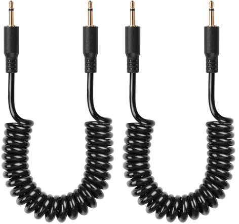 CERRXIAN 2.5mm Audio Cable, 2.5mm TS 2-Pole Male to Male Stereo Audio Aux Coiled Cord for Camcorder, Camera,Camera Remote,Headphone,IR Blaster & IR Emitter - 3ft (M to M)