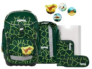 ergobag Schulranzen-Set Pack Set | Ergonomischer Schulrucksack, flexibles 6-teiliges Set für die 1. Klasse Grundschule, geeignet für Mädchen und Jungen