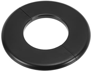 PATIKIL Flangia Divisa a Parete, 64mm Copriforo con Piastra Autoadesiva Rotonda in ABS Copri Tubi Termosifoni Copertura per Decorazione Rubinetto Tubo Acqua Bagno Cucina, Nero
