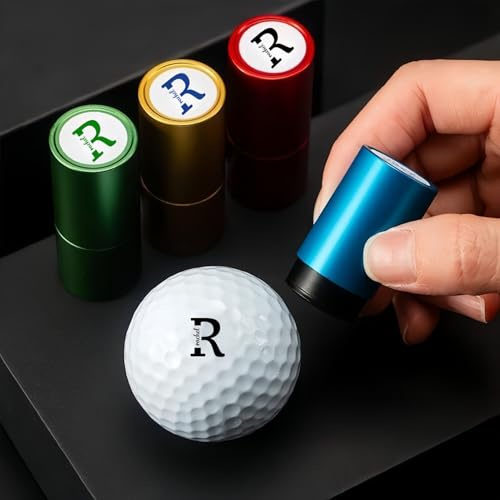 Drawelry Golfball Stempel Personalisierte mit Name Muster Monogramm Gravur Stempeln Einfache Markierer Selbstfärbend Golf Ball Marker Zubehör Siegel Geschenke für Freund Papa Ehemann Großvater (A3)