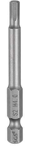 QUARKZMAN H4.0 Embout de Tournevis Hexagonal 4mm Métrique Pointe Plate 1/4 Tige Hexagonale 65mm (2.56) Longue Magnétique Embouts de Tournevis Industriels à Douille Hexagonale