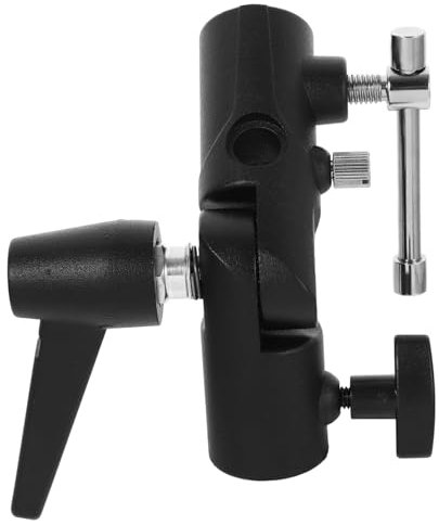 NUOBESTY Soporte para Flash De Aluminio Resistente Adaptador Giratorio con Abrazadera para Paraguas Compatible con Trípodes y Luz De Fotografía Portátil