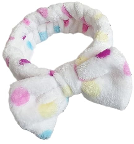 Elastisches Haarband mit Schleife, Plüsch, für Damen und Mädchen, für Make-up und Gesichtswaschzubehör, Haarband