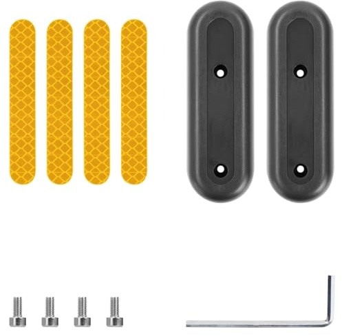 Jodriva Reflektierender Aufkleber, Hinterradnabe, Schutzhülle, Schraubenwerkzeuge, for Ninebot Max G30 G30D Elektroroller, dekorative Abdeckung Seitenabdeckungen für Elektroroller(Yellow)