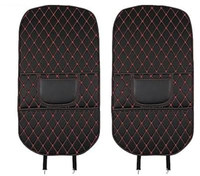 WRNHZNEW Autositz Rückenlehne Protector für Mercedes-Benz GLE 2015-2024, Leder Auto Rücksitz Anti Kick Pad Anti-Kick Matten Autositz RüCkenlehnenschutz Auto Rücksitz Schutzpolster,Black red