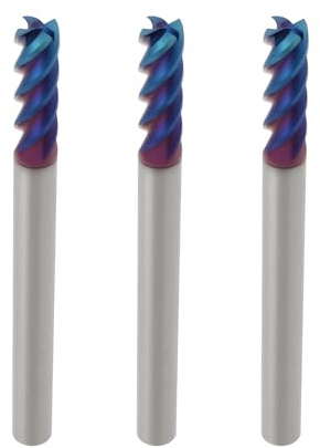 Create idea Fraise cnc 4 mm hrc 65 3 pièces 45 degrés revêtement nano bleu adaptée à l'acier au carbone et à l'acier allié
