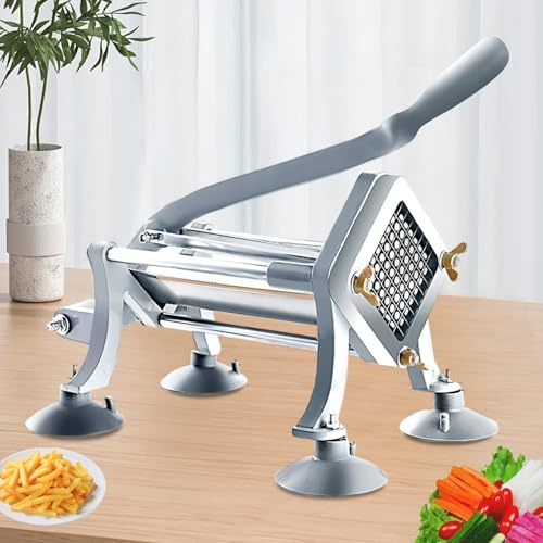 Generico Affetta Patate Professionale for Patatine Fritte con Lama da 7/10/13 mm, Taglia Patate Manuale Professionale con Ventose, for Cucine Domestiche e Ristorazione