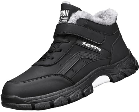 Botas de senderismo para hombre, ligeras, forradas, cálidas, botas de nieve, impermeables, botas de invierno, suelas antideslizantes, zapatos de trekking, con cordones, botas de esquí térmicas