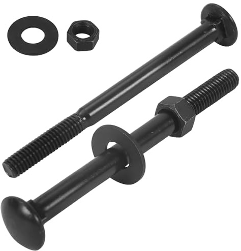 AiVeUao 50 Sets Carriage Bolt Kit, 3/8 x 4 Inch Galvanized Carriage Bolts, Rust Resistance Bolts Includes 50 Washers, and 50 Nuts
