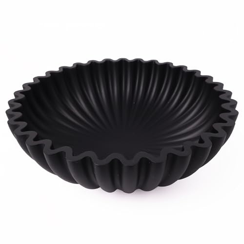 BEYLAB Dekorativ skål handgjord krås skål antik kammussla skål fruktskål vintage ring skål antik dekorativ blomskål inflyttningspresent bröllopspresenter (svart)
