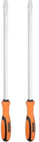 QUARKZMAN 2pcs Tournevis À Fente SL13 22 Extra Long 15 Tige Carrée CR-V À Tête Plate Avec Capuchon De Frappe Pour Industrie Et Réparation Automobile