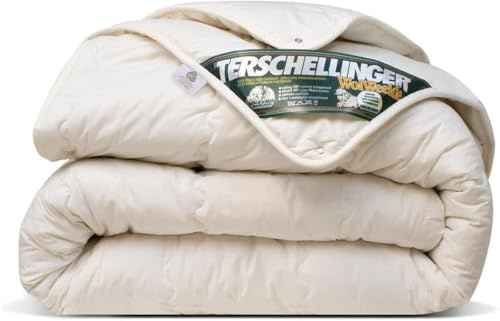 Terschellinger 4-Jahreszeitendecke - Bettdecke aus 100% IWS-Schurwolle - Hochwertiges Ganzjahr Wolle Bettdecke - Woolmark Zertifiziert - 135 x 200 cm