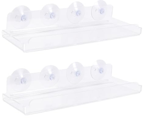 Cocoarm Acrylic Window Plant Floating Shelves, Transparent Suction Cup Plant Display, Indoor Succulent Shelf for Home and Office