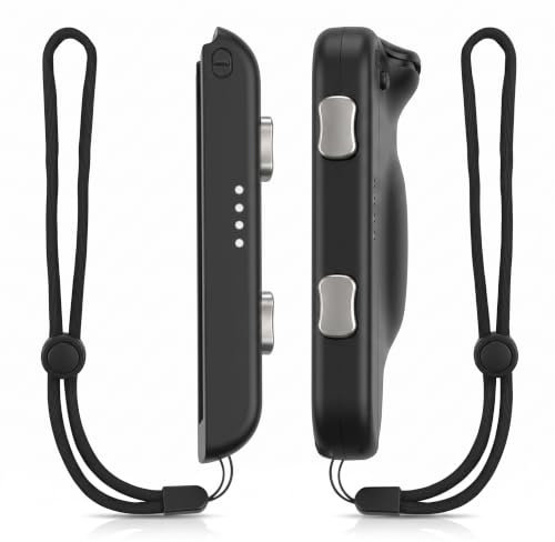 Dragonnes Compatibles avec Manette Switch Joycon, Bracelet Accessoire en ABS Matériau avec Verrouillage Automatique, Confortables Dragonnes pour Manettes Switch Gauche et Droite, Noir Lot de 2