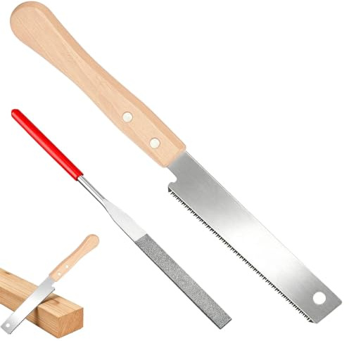 Japanese Pull Saw with 1 File, Single or Double Edge Woodworking Hand Saws, Fine Tooth Flush Cut Saw for Wood Cutting, Trimming & Carpentry DIY