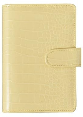 DVMSIEF Anteckningsbok med lösa blad lösa blad anteckningsbok skydd stationery hand ledger planner PU-läder fodral för anteckningsbok (gul, A6)