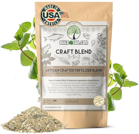 BuildASoil Fertilizer for Vegetable Garden and Organic Plant Food | Hand-Crafted Organic Fertilizer with 15 Premium Ingredients | Ensures Larger Plants and More Fragrant Flowers (3 LB - Small Bag)