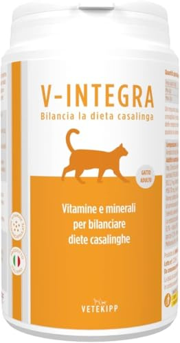 vuxen och äldre katt - Komplett kosttillskott rikt på vitaminer och mineraler, för kattens hemdiet - 200 g - Tillverkat i Italien
