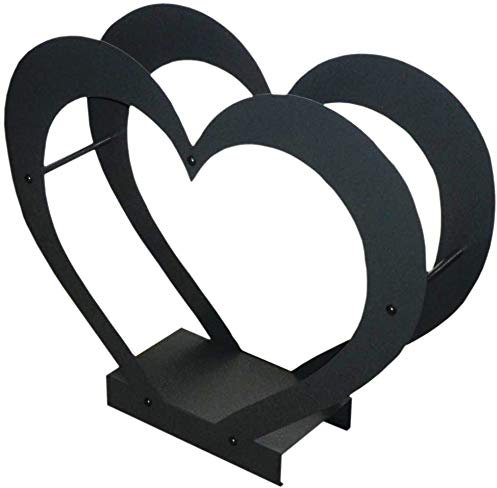 Kaminholzregal Kaminholzständer Kaminholzhalter Innen HERZ aus Metall (Anthrazitgrau)