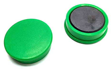 Magstick 20er Set Haftmagnete rund Ø 3 cm grün Kühlschrank-Magnete - mag137 | Haftmagnete für Magnet-Tafel Whiteboard Pinnwand Kühlschrank-Magnet, 20 Stück grüne Magnete, Rückseite: magnetisch