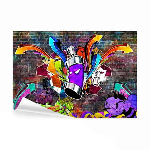 decomonkey Fototapete Graffiti Street art 200x140 cm XL Tapete Fototapeten Vlies Tapeten Vliestapete Wandtapete moderne Wandbild Wand Schlafzimmer Wohnzimmer Jugendzimmer