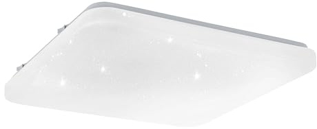 EGLO LED Deckenlampe Frania-S 1 flammige Deckenleuchte | mit Sternenhimmel-Effekt, Material: Stahl, Kunststoff, Farbe: Weiß, L: 33 cm