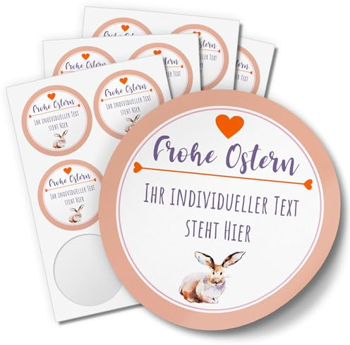 24 INDIVIDUELLE runde Etiketten für Ostern SELBER GESTALTEN: Personalisierte Aufkleber für Frohe Ostern, Geschenke, Ostereier, Hase, für Namen, Produkte, Gläser, basteln, Deko, Osternest, Ostergrüsse