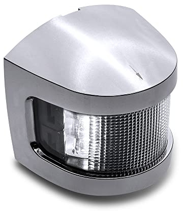 TRUE MODS White Masthead LED Marine Navigation Light [IP67 Waterproof] [USCG Approved] [Corrosion Resistant Chrome and ABS] 2 Nautical Mile Visibility for Fishing Boat Yacht Pontoon up to 39.4' (12m)