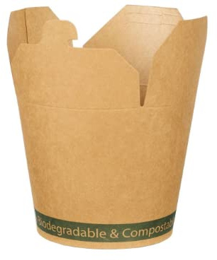 50 X 16oz, 26oz, 32oz, Kraft. White Takeaway Noodle Boxes. Round to Go Biodegradable Box (16oz Kraft Noodle Box)