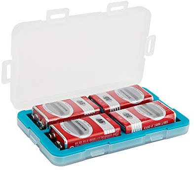 JJC Feuchtigkeitsfeste Batteriehülle für 4 x 9 V wiederaufladbare Batterien, Aufbewahrungsbox für Batterien