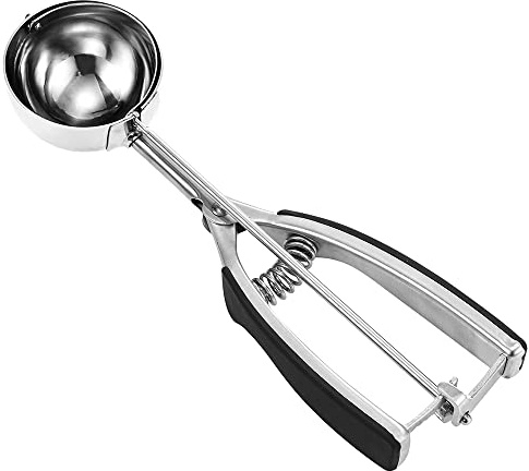 JUNADAEL J Cookie Scoop, Cookie Dough Scoop, Spring-Loaded Cookie Scooper, Ice Cream Scoop, 18/8 Stainless Steel, Comfortable Handle