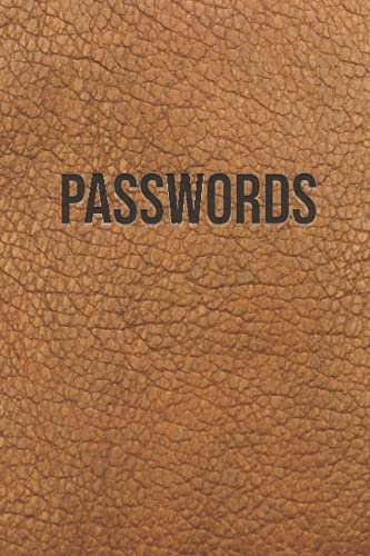 Password Notizbuch im Leder-Look (Druck-Imitat) mit Register (innenliegend): Journal, Organizer, Planer für Passwörter, kompaktes Taschenbuchformat