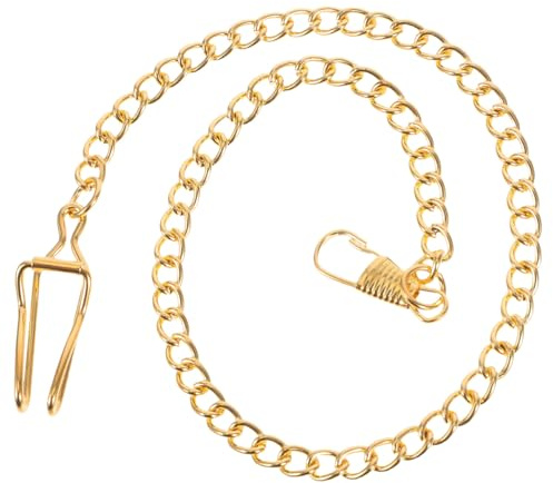 POPETPOP Gold Plated Pocket Watch Chain 14 Inch Heavy Duty Lobster Claw Keychain for Men Classic Vintage Style Sturdy Gold Watch Chain Accessory