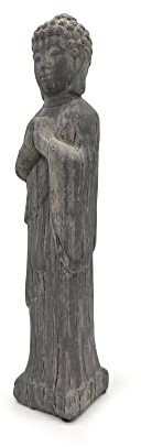 DARO DEKO Stein-Figur Buddha stehend 47cm grau massiv Garten-Skulptur Dekofigur