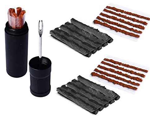 Lotatheta Bike Tubeless Tire Tyre Repair Kit Plugger Plugs Tool Repair Tires Fix Flat Puncture MTB and Road Mountain Bicycle +25 Strips (10 x1.5 mm + 5 x 2.5 mm + 10 x 3.5 mm)