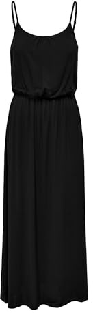 Only Onlnova Life Strap Maxi Dress Solid Ptm - Vestido Largo para Mujer, Negro, 38