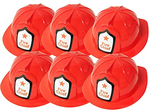 BEMIRO Kinder Feuerwehrhelm aus PVC - ca. 26 cm lang, Roter Feuerwehrhelm für Kinder, Faschingskostüm für Kinder, Feuerwehr Geburtstag…