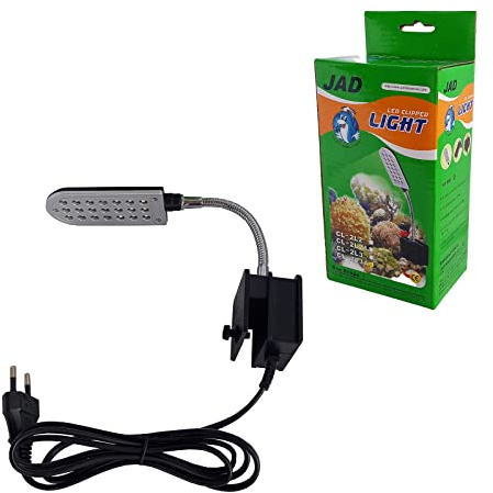JAD LED Beleuchtung für Aquarien, 21 LED´s mit Nachtmodus, Weiß und Blaulicht Aquariumlampe