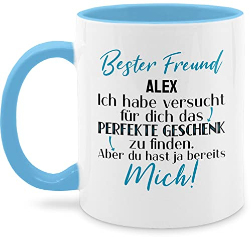 Tasse Tassen 325ml - Bester Freund - Best Friend Freunde Kumpel - 325 ml - Hellblau - freundschaftsgeschenke freundschaftstasse geschenke für kumpels du hast ja mich kaffeetassen beste